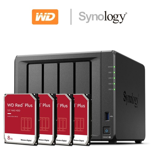Synology NAS Tour DS723+ 8TB (2x4TB) avec disques WD Red NAS